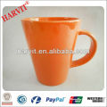Orange Farbe Glasur Keramik Kaffeetasse, V Form Feiner Porzellan Tee Tasse, Täglich verwendet Haus &amp; Garten Trinkgefäße
